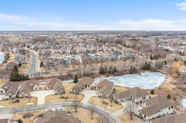 drone / aerial view with a residential view