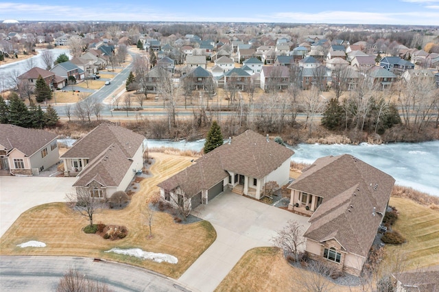 aerial view with a residential view