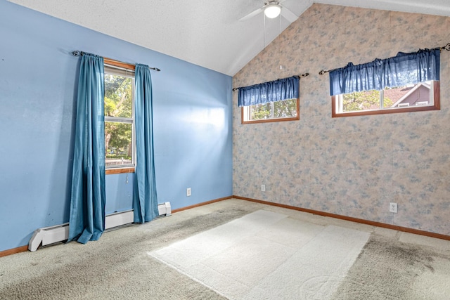 990 Virginia St, Saint Paul, MN 55117 - carpeted empty room featuring lofted ceiling, plenty of natural light, and ceiling fan