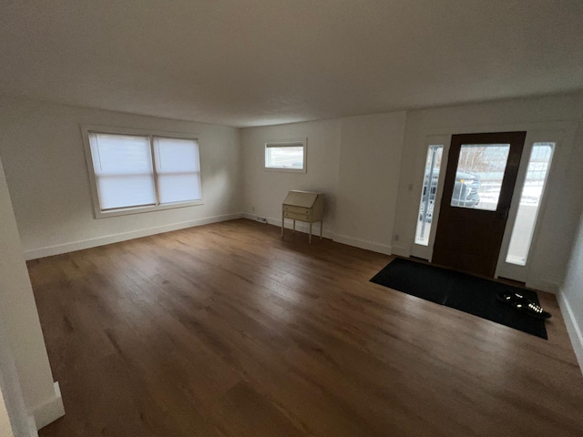 entrance foyer featuring dark wood-type flooring