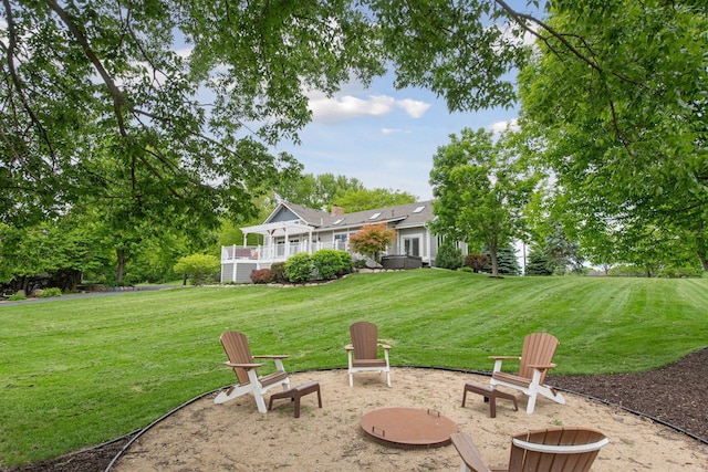 3685 Watertown Rd, Orono, MN 55359 - view of grassy yard featuring a fire pit