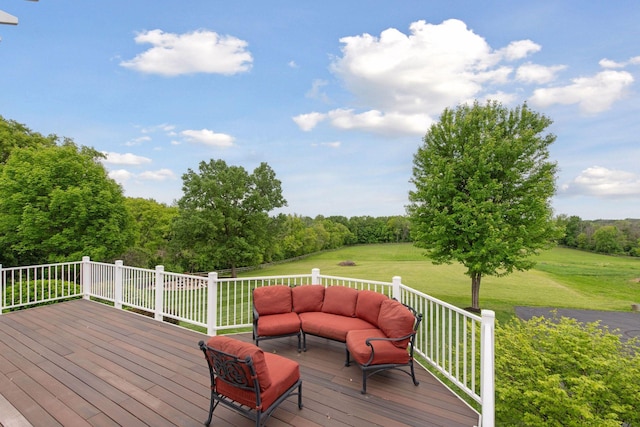 3685 Watertown Rd, Orono, MN 55359 - wooden terrace with a yard and outdoor lounge area