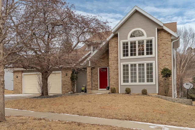 view of front property with a garage