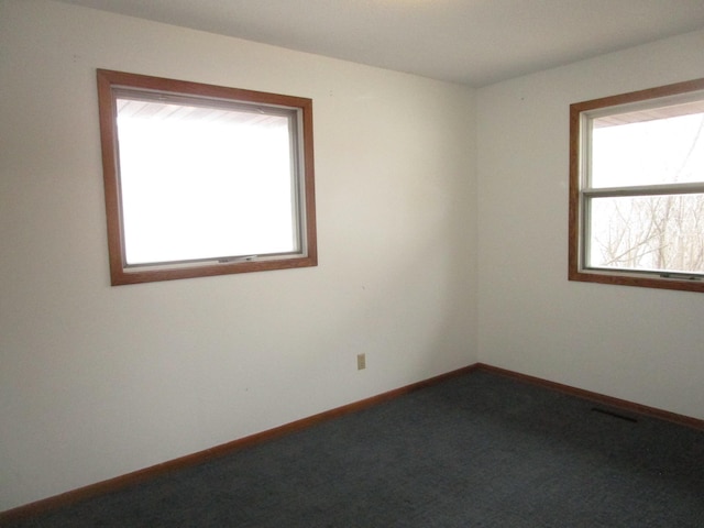 unfurnished room featuring carpet