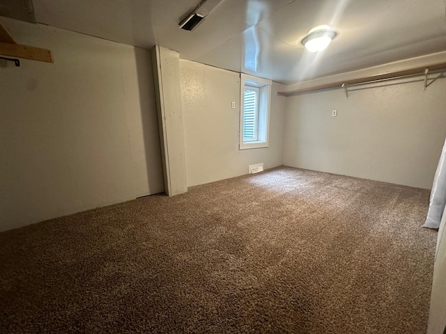 basement featuring carpet floors