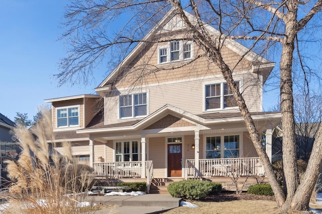 view of front of home with covered porch