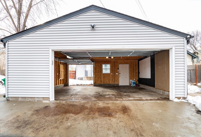 view of garage