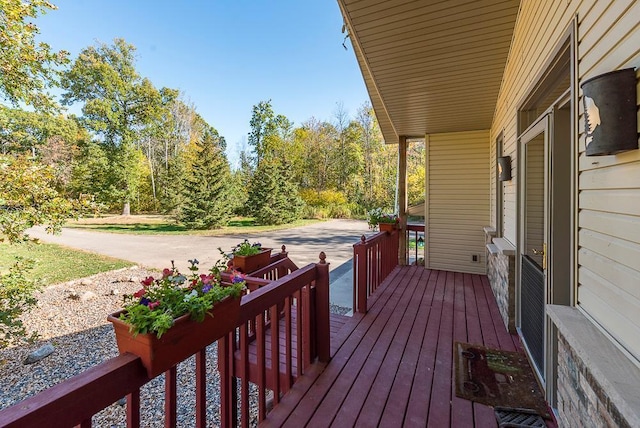 deck with covered porch