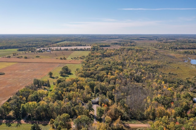 drone / aerial view featuring a rural view