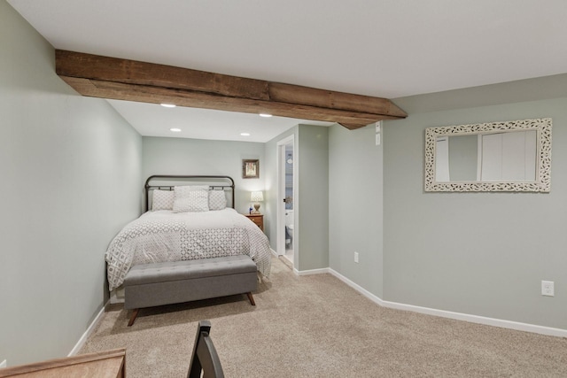 1989 Iglehart Ave, Saint Paul, MN 55104 - carpeted bedroom with recessed lighting, baseboards, and beamed ceiling