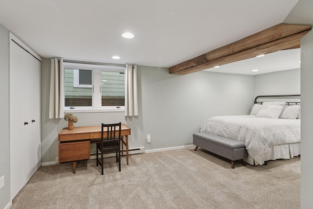 1989 Iglehart Ave, Saint Paul, MN 55104 - carpeted bedroom with recessed lighting, a closet, and baseboards