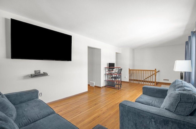 living room featuring hardwood / wood-style flooring