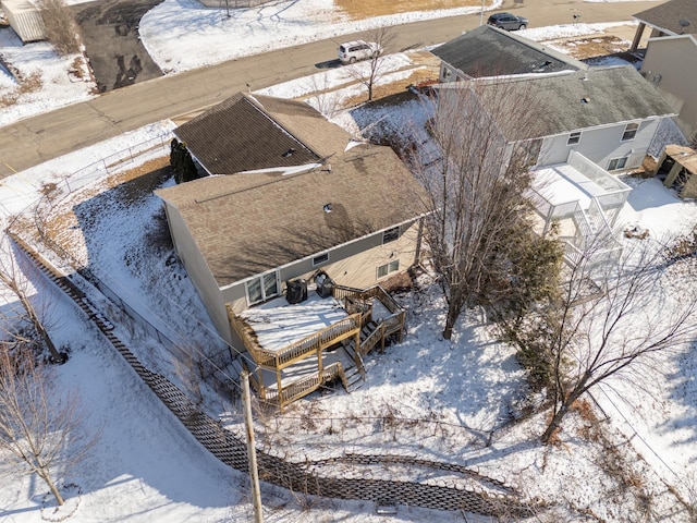 view of snowy aerial view