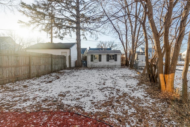 view of snowy yard