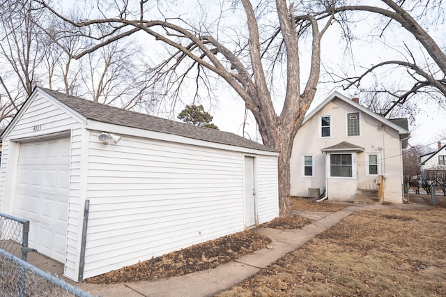 garage featuring central AC unit