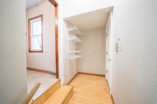 interior space with light wood-type flooring