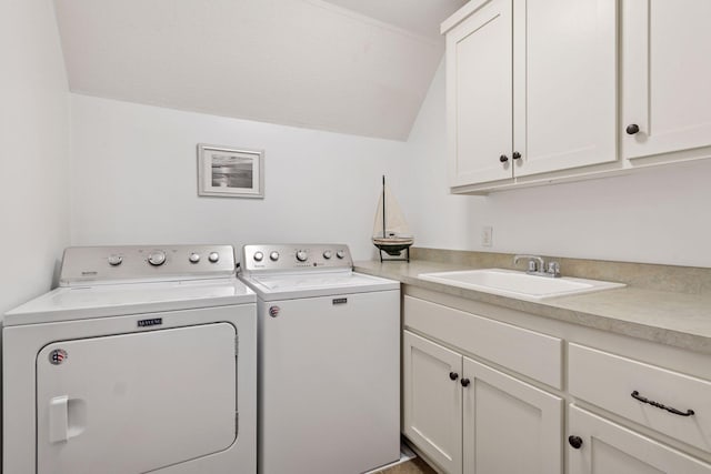 2536 Saunders Lake Dr, Minnetrista, MN 55364 - washroom featuring separate washer and dryer and cabinet space