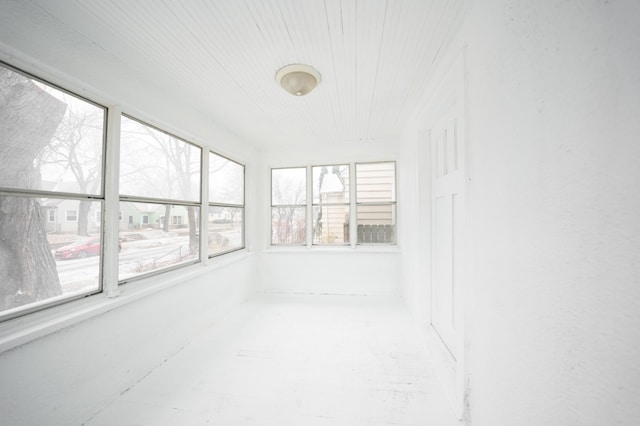 view of unfurnished sunroom