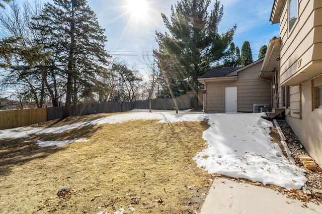 view of yard with fence