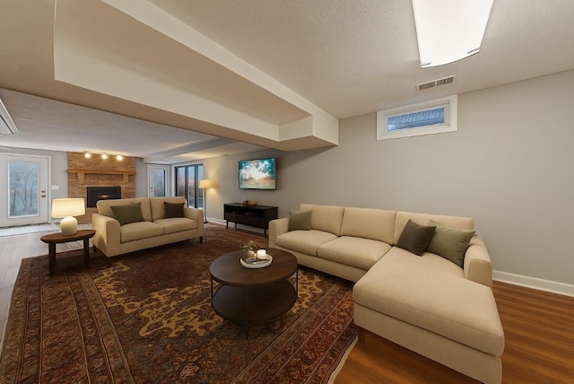 7720 Shaughnessy Rd, Edina, MN 55439 - living room with wood finished floors and a fireplace