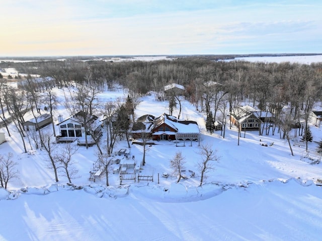 view of snowy aerial view