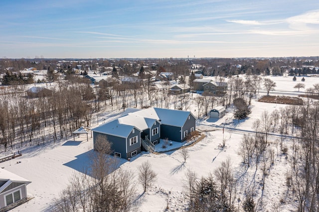 view of snowy aerial view