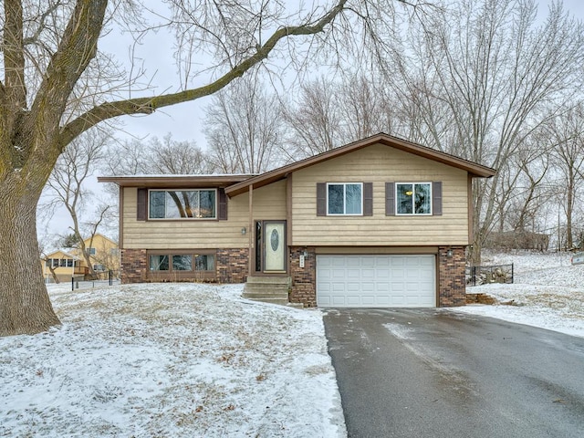 bi-level home with a garage