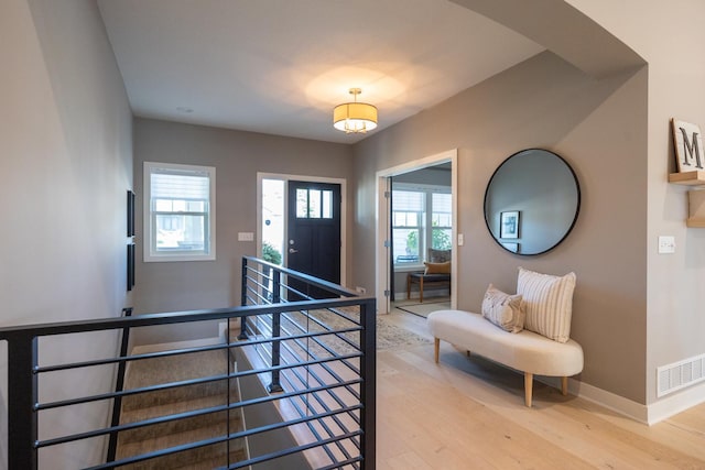 foyer featuring hardwood / wood-style floors