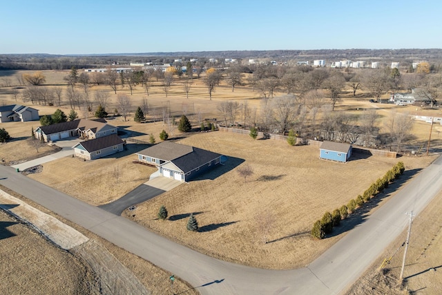 aerial view with a rural view