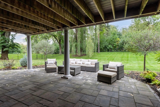 view of patio with outdoor lounge area