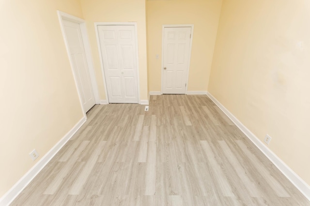 empty room featuring light wood-type flooring