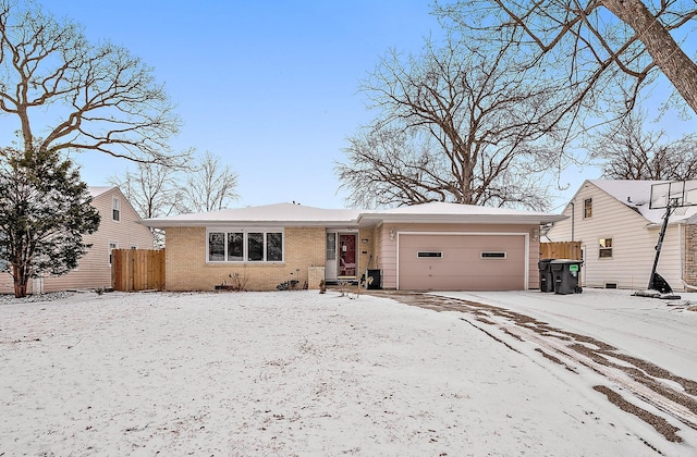 view of front of house with a garage