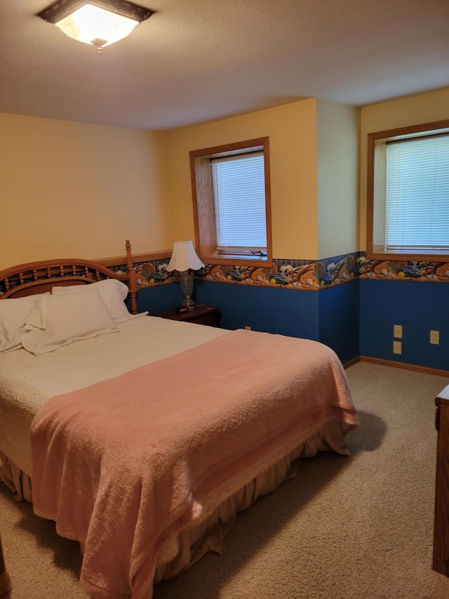 bedroom with carpet floors