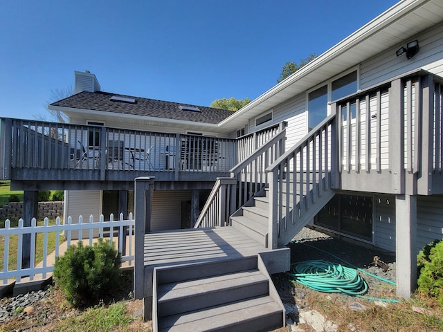 6550 Ranch View Ln SE, Marion Twp, MN 55934 - wooden terrace featuring stairway and fence