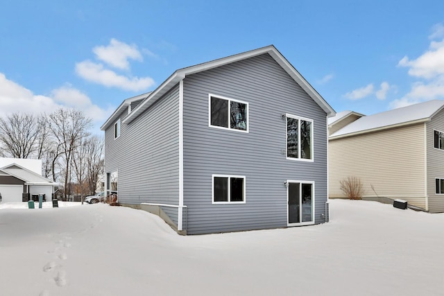 view of snow covered exterior