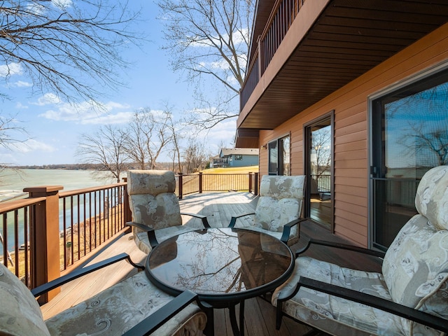 6451 Stardust Ln NE, Carlos Twp, MN 56308 - deck featuring a water view