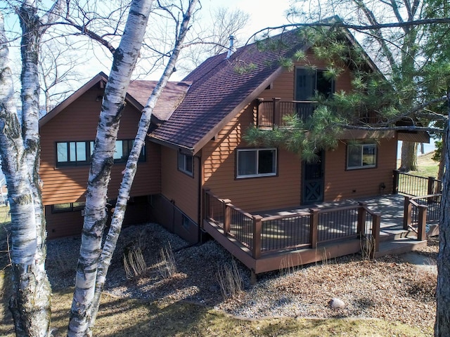 6451 Stardust Ln NE, Carlos Twp, MN 56308 - back of property featuring a wooden deck