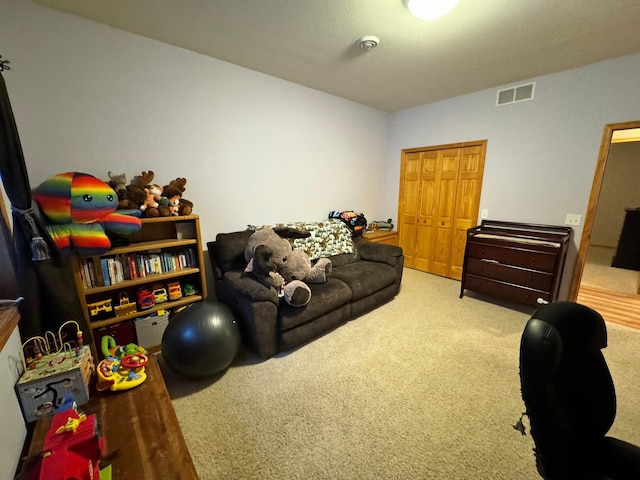 playroom featuring carpet flooring