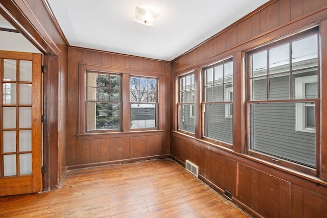 view of unfurnished sunroom