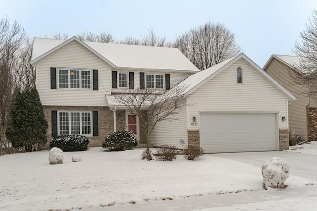 front facade with a garage