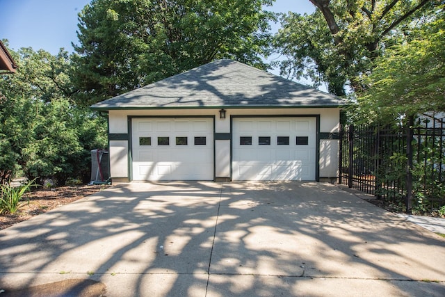 view of garage