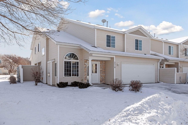 view of property with a garage