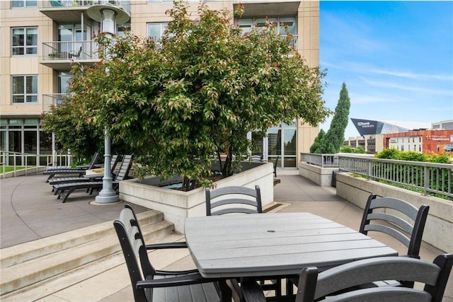 view of patio featuring outdoor dining space