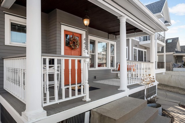 exterior space with covered porch