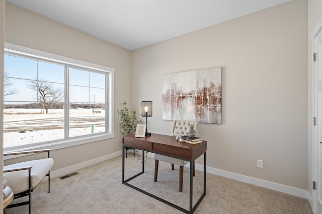 view of carpeted office