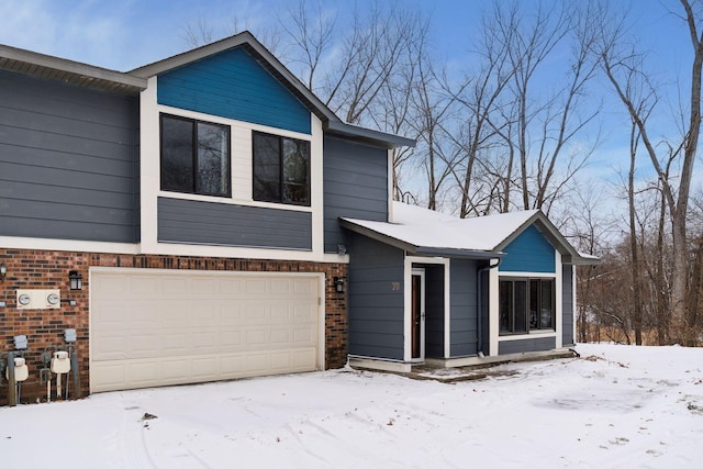 view of front of house with a garage