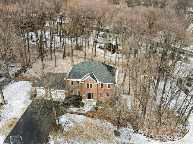 view of snowy aerial view