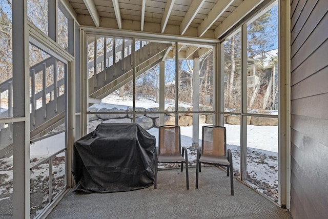 view of unfurnished sunroom