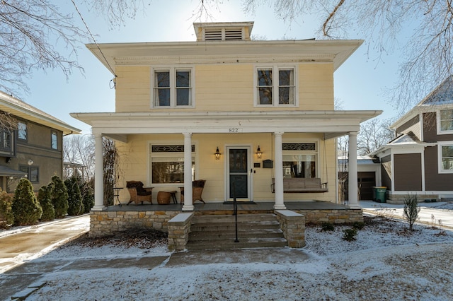 view of front facade with a porch