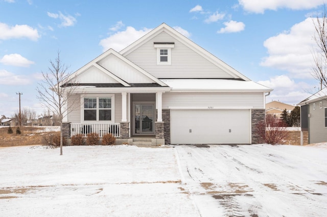 craftsman-style home with a garage